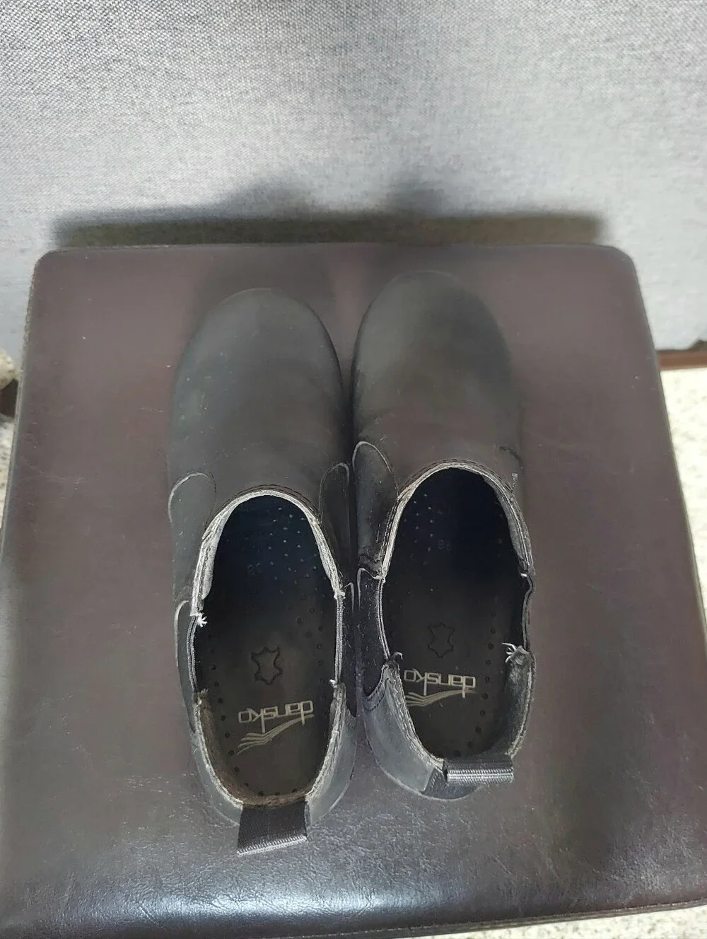 Dansko Frankie Rocker Botton Black Leather Chelsea Ankle Boots Women 38 (US 7.5)